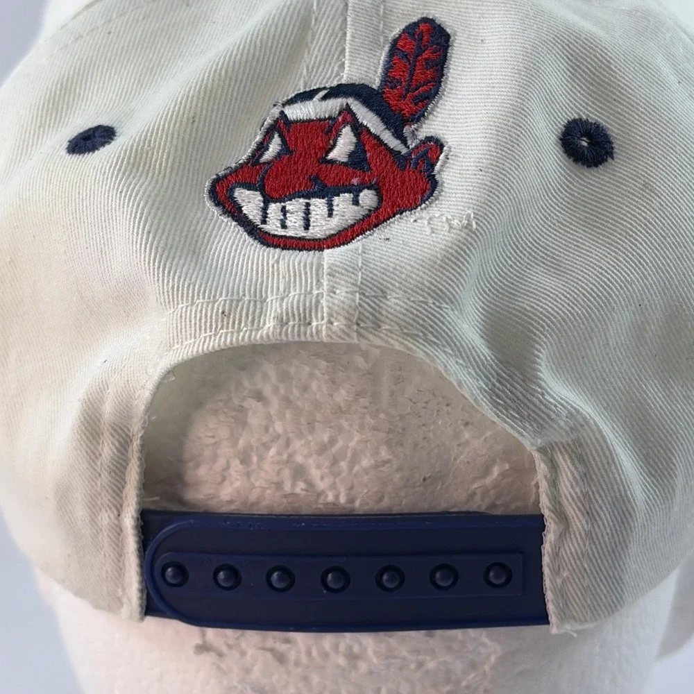 Vintage Cleveland Indians Hat Cap Snap Back Chief Wahoo Drew Pearson Twill 90's